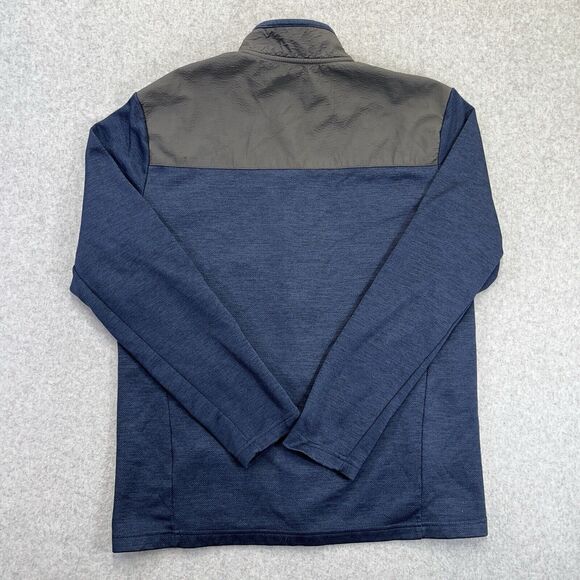 ORVIS Mens Medium M Bonded Mesh Fleece Full Zip Jacket Blue Gray Textured READ - Picture 8 of 10